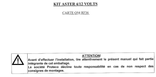 A311 - Q54-RF36 Notice KIT ASTER 12Volts